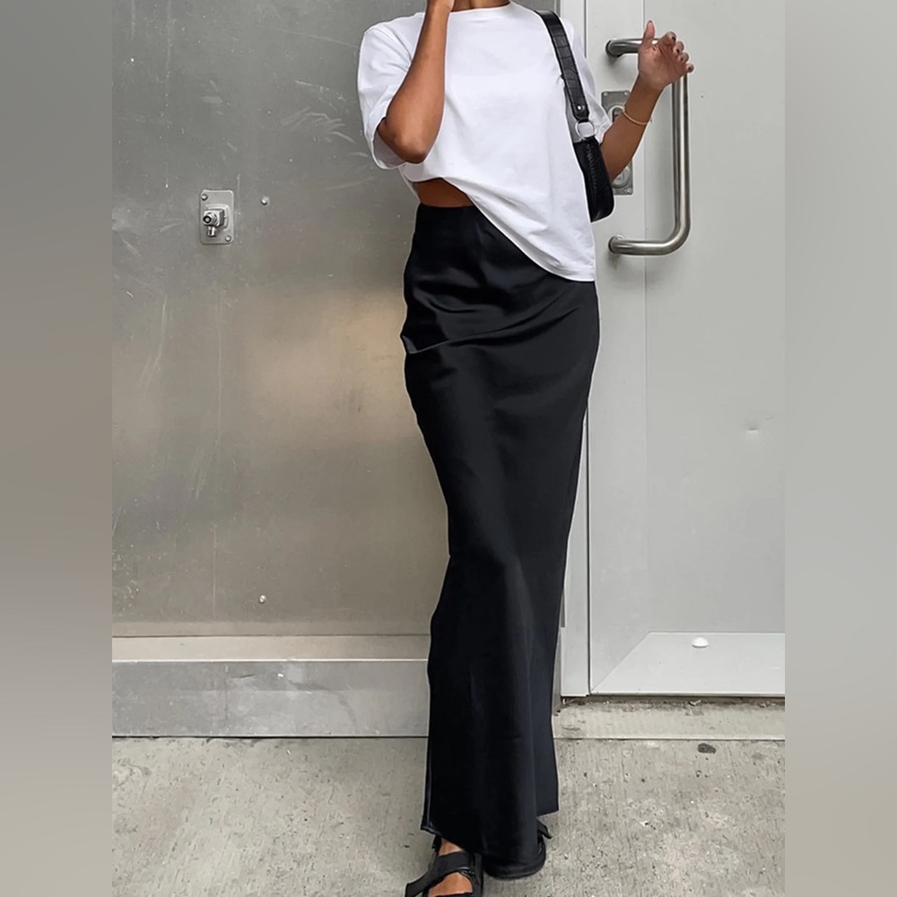 252 Utility Satin Maxi Skirt